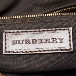 مملوكة مسبقًا Burberry Dark Brown Pleated Leather Satchel