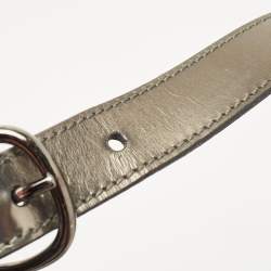 Pre Owned Burberry Gun Metal/Beige Nova Check Vinyl and Leather Brooke Warrior Hobo