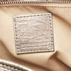 Pre Owned Burberry Gun Metal/Beige Nova Check Vinyl and Leather Brooke Warrior Hobo