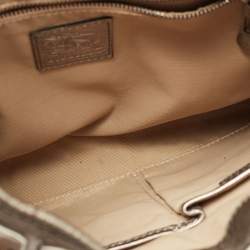 Pre Owned Burberry Gun Metal/Beige Nova Check Vinyl and Leather Brooke Warrior Hobo