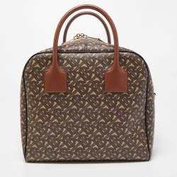 Burberry Multicolor TB Print Coated Canvas and Leather Cube Bucker Bag