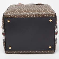 Burberry Multicolor TB Print Coated Canvas and Leather Cube Bucker Bag