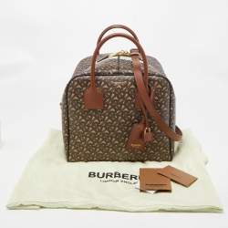 Burberry Multicolor TB Print Coated Canvas and Leather Cube Bucker Bag