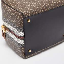 Burberry Multicolor TB Print Coated Canvas and Leather Cube Bucker Bag