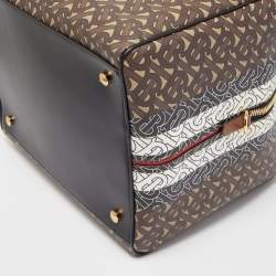 Burberry Multicolor TB Print Coated Canvas and Leather Cube Bucker Bag