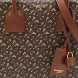 Burberry Multicolor TB Print Coated Canvas and Leather Cube Bucker Bag