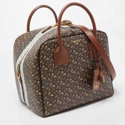 Burberry Multicolor TB Print Coated Canvas and Leather Cube Bucker Bag