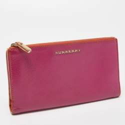 Burberry Magenta Patent Leather Constantine Continental Wallet