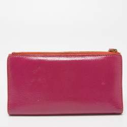 Burberry Magenta Patent Leather Constantine Continental Wallet