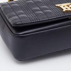 Pre Owned Burberry Black Quilted Leather Small Lola Shoulder Bag