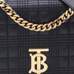Pre Owned Burberry Black Quilted Leather Small Lola Shoulder Bag