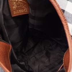 Pre Owned Burberry Beige/Tan House Check Canvas and Leather Brooke Hobo