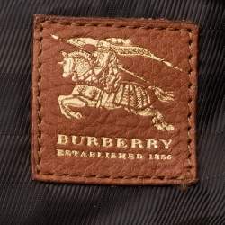 Pre Owned Burberry Beige/Tan House Check Canvas and Leather Brooke Hobo