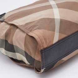 Burberry Beige/Black Nova Check Nylon and Leather Buckleigh Tote