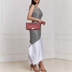 Pre Owned Burberry Pink Leather Mildenhall Shoulder Bag