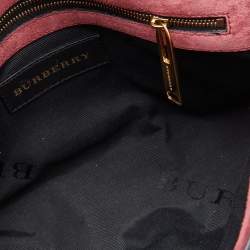 Pre Owned Burberry Pink Leather Mildenhall Shoulder Bag