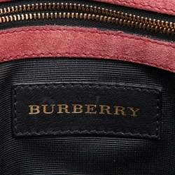 Pre Owned Burberry Pink Leather Mildenhall Shoulder Bag