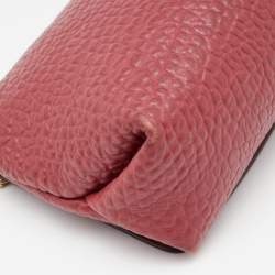 Pre Owned Burberry Pink Leather Mildenhall Shoulder Bag