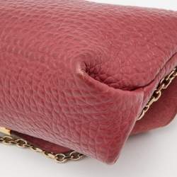 Pre Owned Burberry Pink Leather Mildenhall Shoulder Bag