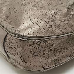 Pre Owned Burberry Metallic Laser Cut Leather Avondale Hobo