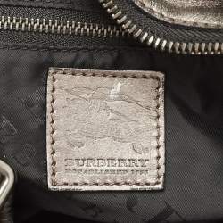 Pre Owned Burberry Metallic Laser Cut Leather Avondale Hobo