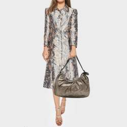 Pre Owned Burberry Metallic Laser Cut Leather Avondale Hobo
