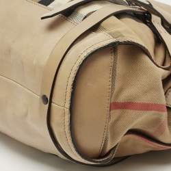 مملوكة مسبقًا Burberry Beige Leather and Canvas Bridle House Check Canvas Satchel
