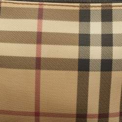 Pre Owned Burberry Beige House Check PVC Pochette 