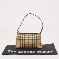 Pre Owned Burberry Beige House Check PVC Pochette 