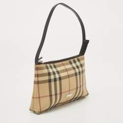 Pre Owned Burberry Beige House Check PVC Pochette 