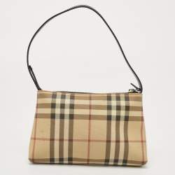 Pre Owned Burberry Beige House Check PVC Pochette 