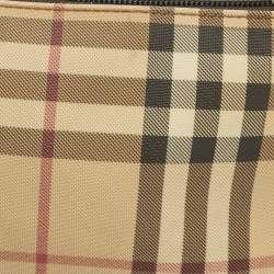 Pre Owned Burberry Beige House Check PVC Pochette 