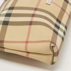 Pre Owned Burberry Beige House Check PVC Pochette 