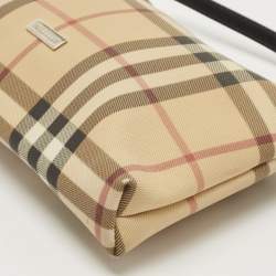 Pre Owned Burberry Beige House Check PVC Pochette 