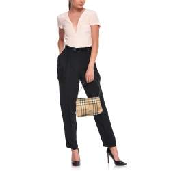 Pre Owned Burberry Beige House Check PVC Pochette 