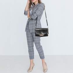 Burberry Black House Check Canvas and Leather Abbott Shoulder Bag