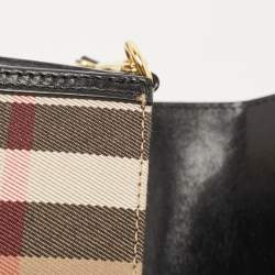 Burberry Black House Check Canvas and Leather Abbott Shoulder Bag