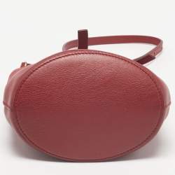 Pre Owned Burberry Red Haymarket Check Canvas and Leather Crossbody Bag