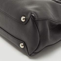 Pre Owned Burberry Black Leather Small Banner Tote