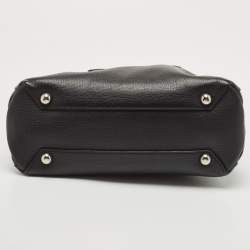 Pre Owned Burberry Black Leather Small Banner Tote