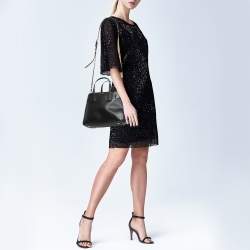 Pre Owned Burberry Black Leather Small Banner Tote