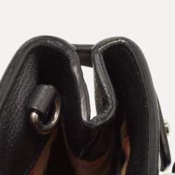 Pre Owned Burberry Black Leather Small Banner Tote