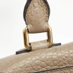 Pre Owned Burberry Grey Grain Leather Gladstone Satchel