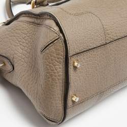 Pre Owned Burberry Grey Grain Leather Gladstone Satchel