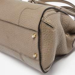 Pre Owned Burberry Grey Grain Leather Gladstone Satchel