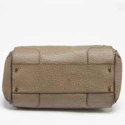 Pre Owned Burberry Grey Grain Leather Gladstone Satchel