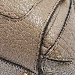 Pre Owned Burberry Grey Grain Leather Gladstone Satchel