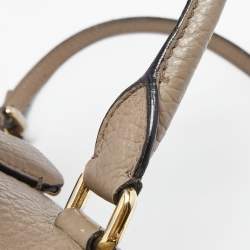 Pre Owned Burberry Grey Grain Leather Gladstone Satchel