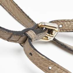 Pre Owned Burberry Grey Grain Leather Gladstone Satchel