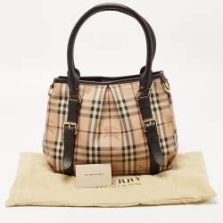 مملوكة مسبقًا Burberry Beige Haymarket Check Coated Canvas and Leather Small Northfield Tote